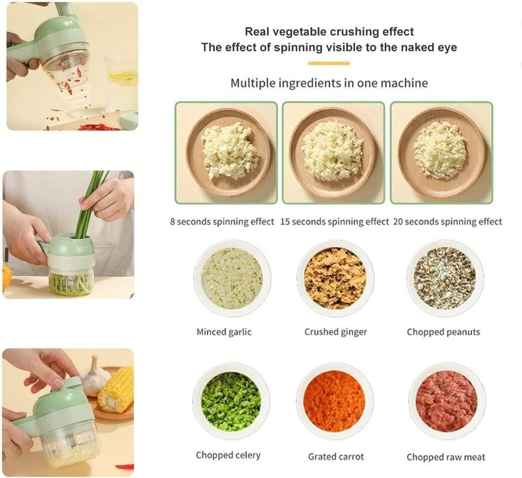 CHOPPY | 4 in 1 Portable Electric Vegetable Cutter Set