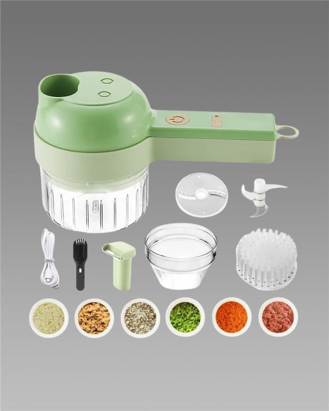 CHOPPY | 4 in 1 Portable Electric Vegetable Cutter Set